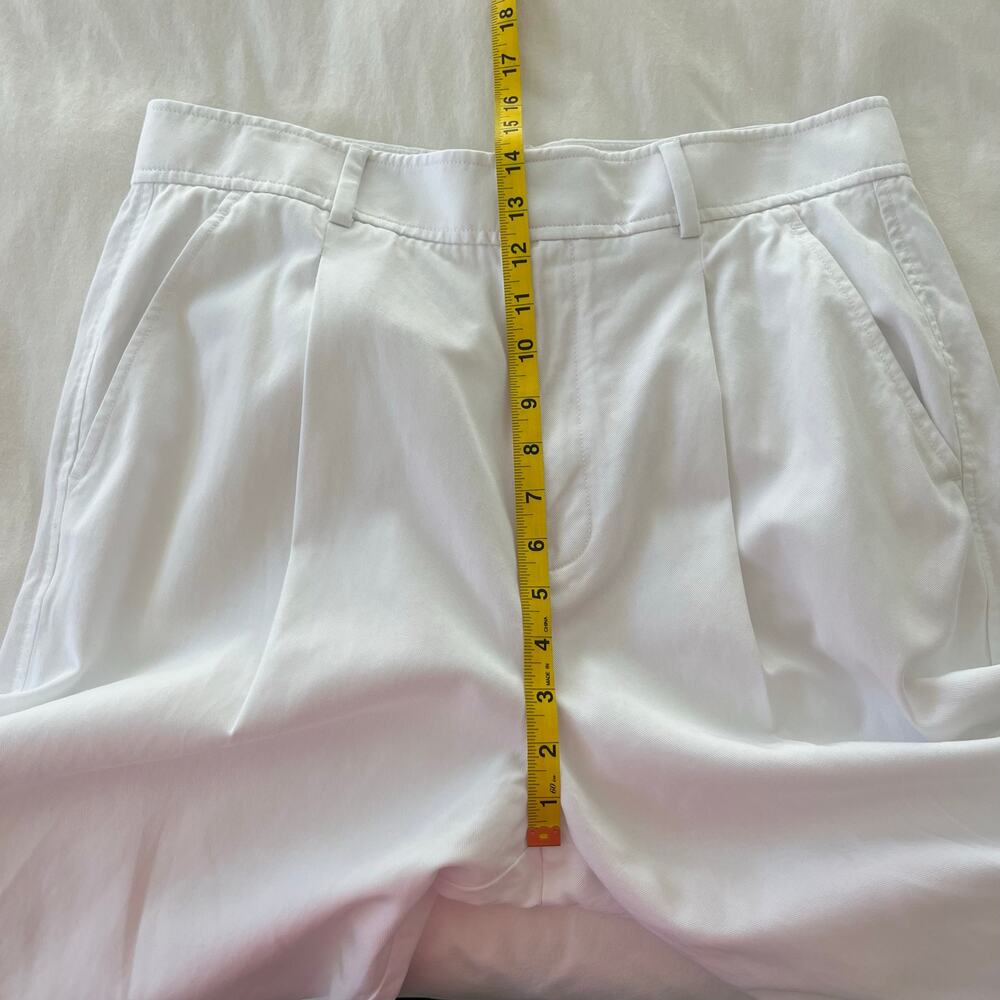 Everlane White High-Rise Pleated Trousers - Picture 5 of 11